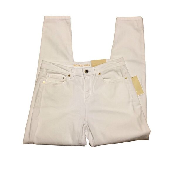MICHAEL KORS $98 SELMA HIGHER RISE WHITE SKINNY JEANS size 8 NWT - Picture 5 of 7